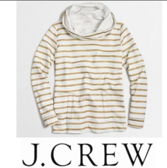 J. Crew Funnel Neck Striped Pullover - Picture 1 of 9